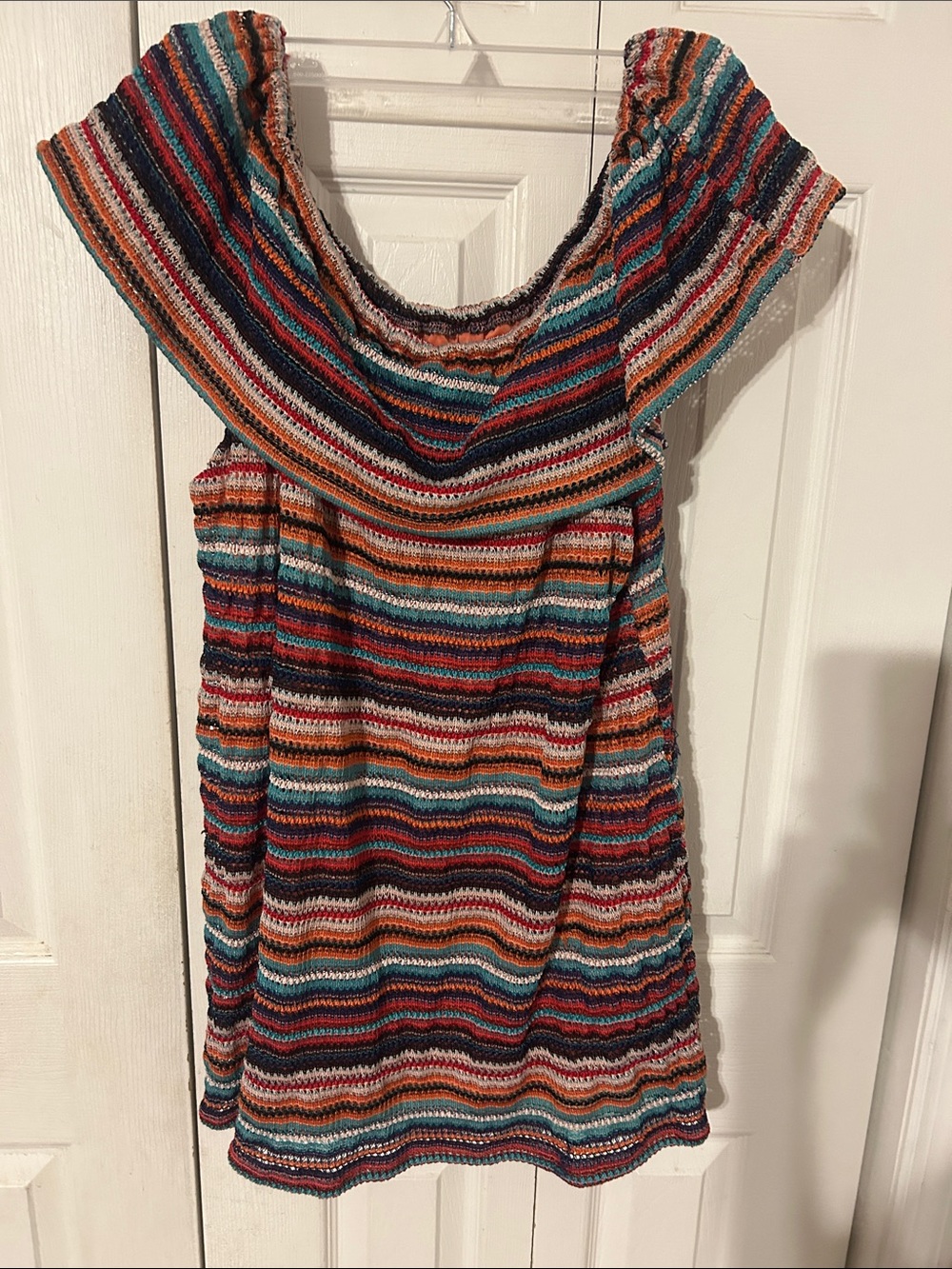 Colorful Striped Crochet Tunic.   2X